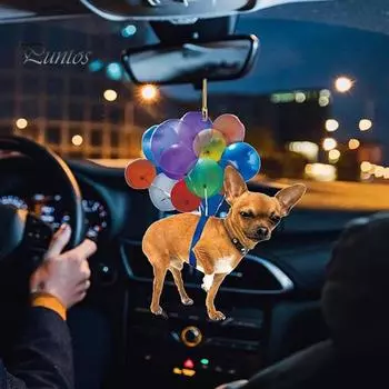 Автомобильный кулон, воздушный шар, кошка, собака, подвесной орнамент со шнурком, легко повесить, реалистичный вид, очаровательное животное, авто зеркало заднего вида, орнамент C