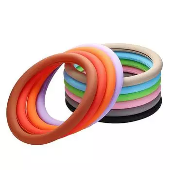 Автомобильный летний универсальный силиконовый чехол на руль, эластичный чехол для перчаток, текстура, мягкий многоцветный автоукрашение, аксессуары «сделай сам» чёрный