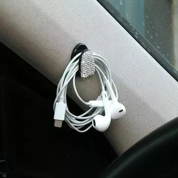 Автомобильный липкий крючок, многофункциональный клейкий крючок для автомобиля, блестящий дизайн со стразами, крючок для хранения автомобиля, украшение