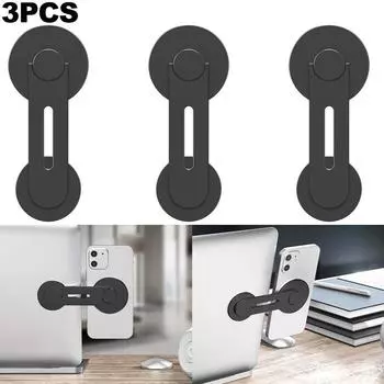 Автомобильный магнитный держатель для ноутбука на боковую часть экрана для MacBook/iPhone 14 13 (черный)