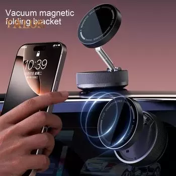 Автомобильный магнитный держатель для телефона MagSafe с вращением на 360 градусов, автомобильное крепление N52, магнитная подставка для телефона с кольцом для iPhone чёрный
