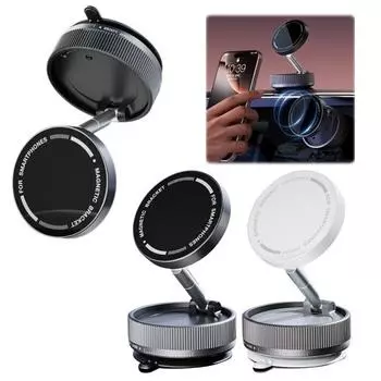 Автомобильный магнитный держатель для телефона MagSafe с вращением на 360 градусов, автомобильное крепление N52, магнитная подставка для телефона с кольцом для iPhone чёрный