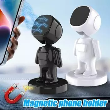 Автомобильный магнитный держатель для телефона, регулируемый на 360°, магнитный держатель для телефона с навигационной системой в виде астронавта, декоративные украшения для приборной панели автомобиля