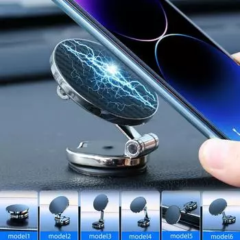 Автомобильный магнитный держатель для телефона с присоской, смартфон, GPS-навигация, многоугольное вращение, складная подставка для телефона из сплава для Samsung Xiaomi