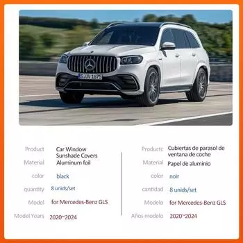 Автомобильный магнитный солнцезащитный козырек для Mercedes-Benz GLS X167 450 600 350 2020~2024 Крыша, лобовое стекло, шторка, окно, люк, крышка, аксессуары 2020-2024