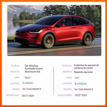 Автомобильный магнитный солнцезащитный козырек для Tesla Model X 2015~2024, шторка на лобовое стекло, боковое окно, люк, накладка, аксессуары 2016 2017 Model X