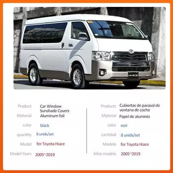 Автомобильный магнитный солнцезащитный козырек для Toyota Hiace H200 RegiusAce Commuter HiClass 2005~2019, шторка на лобовое стекло, солнцезащитный козырек, аксессуары для окон Wheelbase 2570