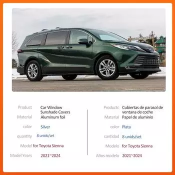 Автомобильный магнитный солнцезащитный козырек для Toyota Sienna XL40 LE XSE 2021~2024, шторка на лобовое стекло, боковое окно, люк, накладка, аксессуары