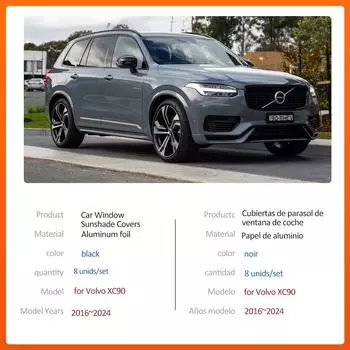 Автомобильный магнитный солнцезащитный козырек для Volvo XC90 T6 R-Design T8 2016~2024, шторка на лобовое стекло, солнцезащитный козырек, крышка люка на крыше, аксессуары 2016-2024