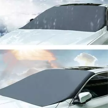Автомобильный магнитный солнцезащитный козырек, лобовое стекло автомобиля, козырек от солнца и снега, водостойкая защитная крышка, крышка переднего ветрового стекла автомобиля чёрный
