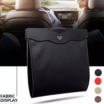 Автомобильный мешок для мусора со светодиодной подсветкой, водонепроницаемый магнитный адсорбционный мусорный бак, подвесной кожаный карман для хранения на заднем сиденье, герметичный чёрный