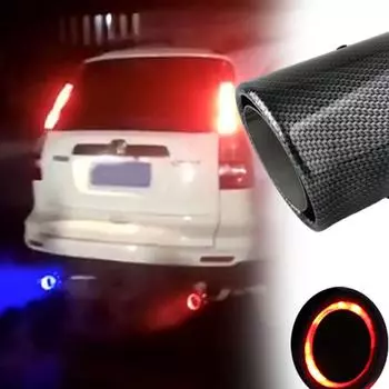 Автомобильный модифицированный светильник из углеродного волокна, хвостовое горло, глушитель выхлопа Скорпиона, светодиодный красный, синий свет, хвостовое сопло из нержавеющей стали