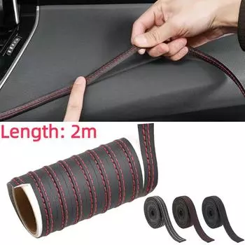 Автомобильный молдинг для салона автомобиля, самоклеящаяся кожаная декоративная полоса, красная, синяя, самодельная оплетка, аксессуары для украшения автомобиля синий