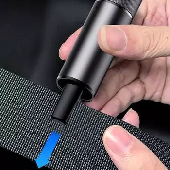 Автомобильный молоток безопасности с пружинным стеклоподъемником, аварийный молоток, резак для ремней безопасности, спасательный инструмент для выживания 2 в 1 серебряный