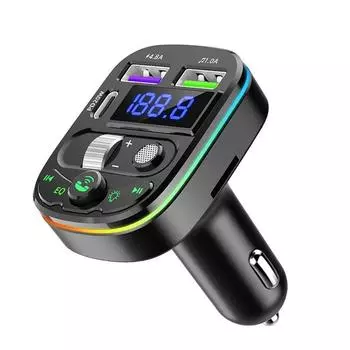 Автомобильный Mp3-плеер Bluetooth 5,0 FM-передатчик с окружающим освещением U-диск Музыкальный плеер Телефон PD20W Зарядное устройство Автомобильный комплект громкой связи для звонков