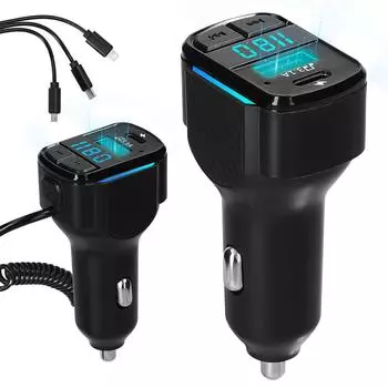 Автомобильный MP3-плеер BT FM-передатчик беспроводной радиоадаптер поддержка громкой связи воспроизведение U-диска чёрный