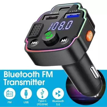 Автомобильный Mp3-плеер с двумя USB-разъемами, быстрое зарядное устройство, FM-приемник Bluetooth, Bluetooth-совместимый 5,0-Fm-передатчик, USB-флеш-накопитель, автомобильный комплект чёрный