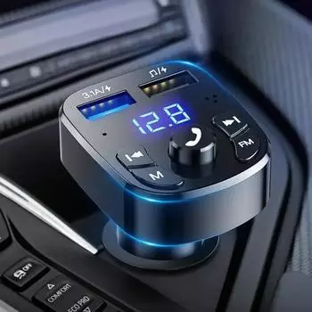 Автомобильный Mp3-плеер с двумя USB-разъемами, быстрое зарядное устройство, FM-приемник Bluetooth, Bluetooth-совместимый 5,0-Fm-передатчик, USB-флеш-накопитель, автомобильный комплект чёрный