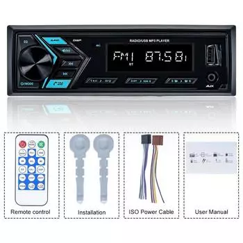 Автомобильный MP3-плеер Съемная панель FM AM радио Bluetooth-тюнер со светодиодными сегментными дисплеями Вход AUX USB 1pcs