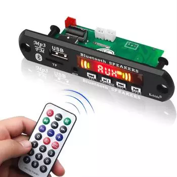 Автомобильный MP3 WMA декодер kebidu, плата беспроводного Bluetooth 5.0, 5 В/12 В, автомобильный аудиомодуль, поддержка USB AUX TF FM-радио, 2*3 Вт, усилитель чёрный