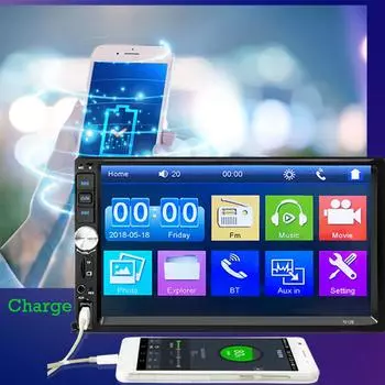 Автомобильный MP5-радиоприемник с Bluetooth, камера заднего вида, двойной дин-динамик, пульт дистанционного управления, мультимедийный проигрыватель