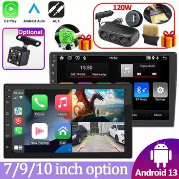 Автомобильный мультимедиа 7/9/10 дюймов беспроводной Apple Carplay Android Auto 2 Din стерео приемник автомобильное радио бесплатная монтировка камера заднего вида