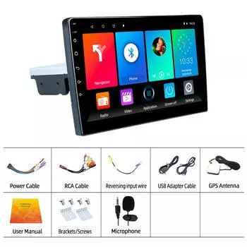 Автомобильный мультимедийный плеер Andriod 11, 1 Din, 9 дюймов, GPS-навигация, Bluetooth Carplay, Wi-Fi, USB, FM, зеркальная связь, HD, автомобильное аудио, радио, стерео, авторадио 9inch 1-32G mic carplay