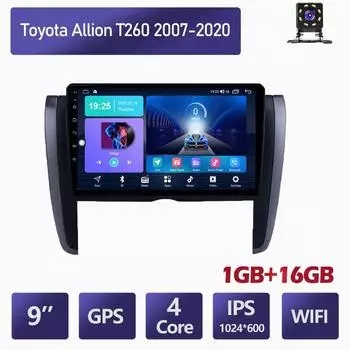 Автомобильный мультимедийный плеер Android 2 Din для Toyota Allion T260 2007-2020, головное устройство, стерео GPS-навигация, BT, WIFI, 1 + 16 ГБ 1+16GB