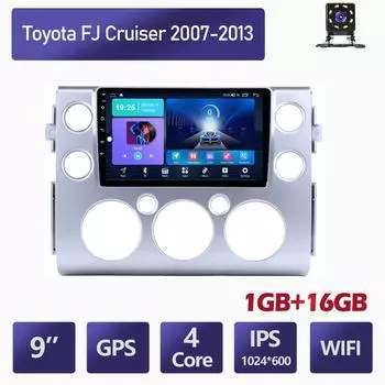 Автомобильный мультимедийный плеер Android 2 Din для Toyota FJ Cruiser 2007-2013, головное устройство, стерео GPS-навигация, BT, WIFI, 1 + 16 ГБ 1+16GB