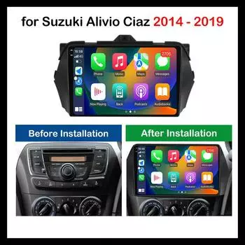 Автомобильный мультимедийный радиоплеер 9 дюймов Android OS для Suzuki Alivio Ciaz 2014 - 2019 GPS-навигация Автоинструменты IPS сенсорный экран WiFi 4-core 1+32CP