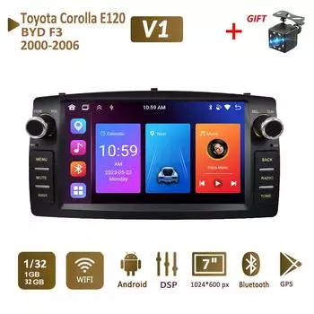 Автомобильный мультимедийный стереоплеер на базе Android, радио, видео Carplay для Toyota Corolla E120 2000-2006 BYD F3 GPS WIFI Android Auto