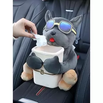 Автомобильный мусорный бак с милым персонажем, многофункциональный автомобильный мусорный бак, чехол для салфеток, корейские аксессуары для автомобилей