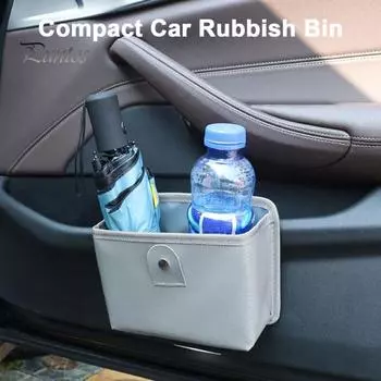 Автомобильный мусорный бак, складной дизайн, водонепроницаемый, большой емкости, простой в установке, небольшой автоматический мусорный бак с клипсой, органайзер для салона автомобиля чёрный