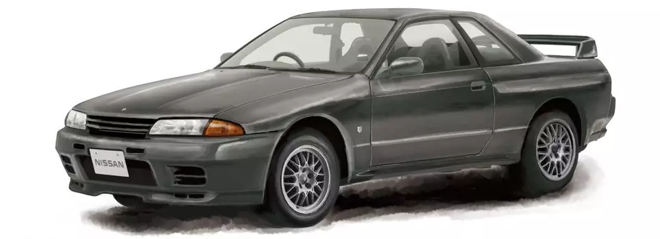 Автомобильный набор Nissan Skyline Gun Gray Metallic Color Coded Plastic Model MN06 Platts/MONO 1/32 GT-R V SpecII