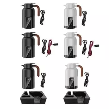 Автомобильный нагревательный элемент с интеллектуальным контролем температуры, ЖК-дисплей, электрический нагревательный элемент, чашка для воды, чая, напитков, заваривания кофе, семейные автомобили чёрный