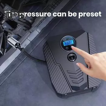 Автомобильный накачиватель шин, цифровой/указатель, манометр в шинах, светодиодный светильник, портативный универсальный автомобильный насос для шин мотоцикла, велосипеда, электрический воздушный компрессор B