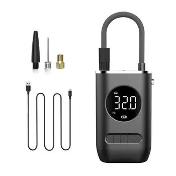 Автомобильный насос Автомобильный воздушный насос Портативный мини-самоходный электрический шинный насос Воздушный насос Ручной беспроводной зарядный насос с цифровым дисплеем чёрный