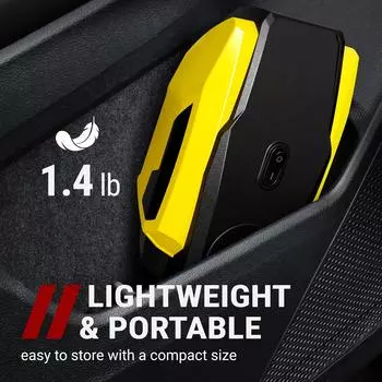 Автомобильный насос для накачки шин - Компактный насос для накачки шин 12 В постоянного тока с функцией автоматического отключения - Многофункциональные автозапчасти со светодиодной подсветкой жёлтый