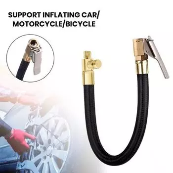 Автомобильный насос для накачки шин, удлинительная трубка, зажим, тип разъема, автомобильный мотоцикл, велосипедный насос для шин, адаптер для быстрой накачки, адаптер, аксессуары для шлангов 40cm