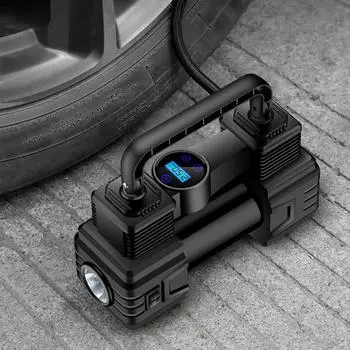 Автомобильный насос для шин с цифровым манометром, сверхпрочный воздушный компрессор, высокоточный автоматический надувной насос, светодиодный аварийный фонарик