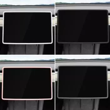 Автомобильный навигационный экран, силиконовая рамка для Tesla Model 3/Y, идеально подходит для центральной консоли, защитная крышка для экрана дисплея, аксессуары для салона автомобиля чёрный
