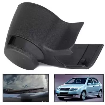 Автомобильный нержавеющий чехол рычага стеклоочистителя, гайка заднего стекла, болт, крышка задней двери, замена пластиковой детали для Skoda Fabia 6Y 99-06 чёрный