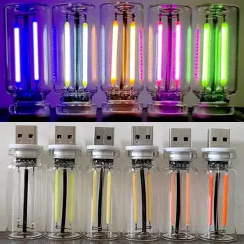 Автомобильный ночник 5 В светодиодная лампа накаливания портативное освещение Plug Play USB лампа декоративные атмосферные лампы для экологически чистых светодиодных фонарей синий