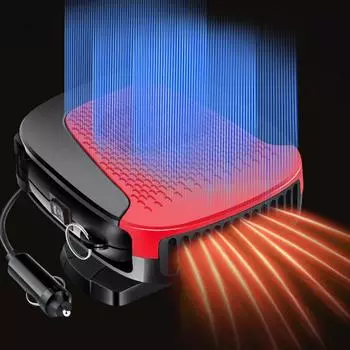 Автомобильный обогреватель 12 В 150 Вт портативный автомобильный обогреватель вентилятор 2 в 1 охлаждение быстрый нагрев автоматический обогреватель лобового стекла автомобильный противотуманный обогреватель красный