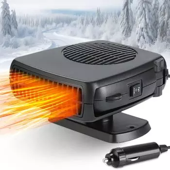Автомобильный обогреватель 2 в 1, 12 В 150 Вт, автомобильный вентилятор лобового стекла с быстрым нагревом и размораживанием для автомобильного керамического обогревателя серый