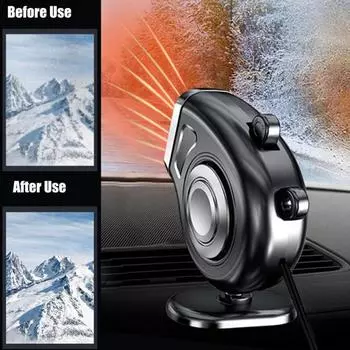 Автомобильный обогреватель, портативный автомобильный обогреватель, антиобледенитель 12 В, автоматический осушитель лобового стекла, 360 градусов, подогрев, антиобледенитель A3T1 Black-One size