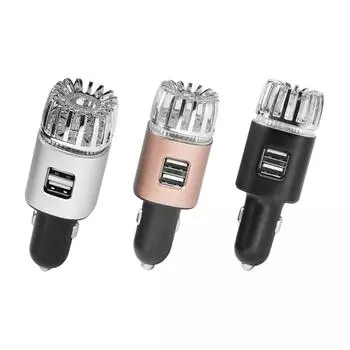 Автомобильный очиститель воздуха 2 в 1 с зарядным устройством USB 12 В малошумный автомобильный очиститель воздуха серебряный