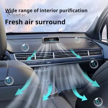 Автомобильный очиститель воздуха с солнечной панелью, устойчивый к высоким температурам дизайн датчика вибрации, автоматическое включение/выключение, удаление запахов из салона автомобиля, портативный очиститель воздуха A серый