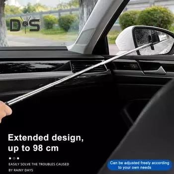 Автомобильный очиститель зеркала заднего вида, телескопический очиститель из нержавеющей стали с мягкой ручкой из губки для более четкого обзора оранжевый