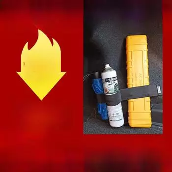 Автомобильный огнетушитель и ремень для хранения с креплением на липучке Black 40cm [3 slots]